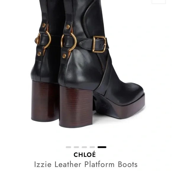 Chloe Izzie Leather Platform Boots - Picture 5 of 9